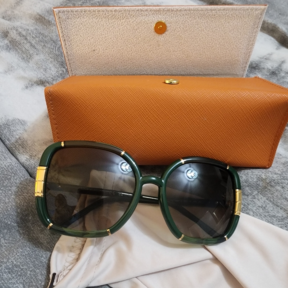 Green/Gold Tory Burch sun glasses